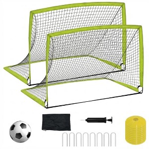 6 x 4 ft Kids Soccer Goals Set of 2, Portable Pop Up Soccer Net