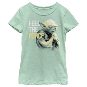 Girl's Star Wars: Galaxy of Adventures Yoda Feel the Force T-Shirt - 1 of 4