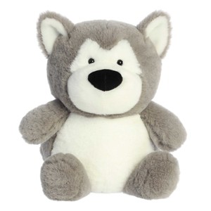 Aurora Medium Hero Husky Stubez Adorable Stuffed Animal Gray 11" - 1 of 4