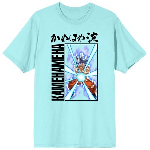 Dragon Ball Super Goku, Kamehameha text on Turquoise  Adult T-Shirt - 1 of 4