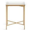 Kate and Laurel Celia Rectangle Metal Side Table, 18x12x26, White and Gold - 3 of 4