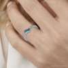 Pompeii3 1/6ct Blue & White Diamond 3-Stone Ring 14k White Gold - 4 of 4