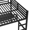 TopComfy Beds Queen Size Loft Bed Black Heavy Duty Bedroom Furniture Metal Frame Multifunctional Compact for Bedroom, Black, 63"*68.9"*95.68" - 4 of 4
