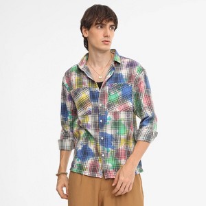 Campus Sutra Men Men's Multicolour Splash Plaid Oversized Shirt - 1 of 4