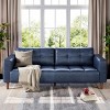 3-Seater Sofa Couch, 83" Wide Faux Leather Sofa Couch with Spring Cushion, Modern Sofa with Deep Seats - 3 of 4