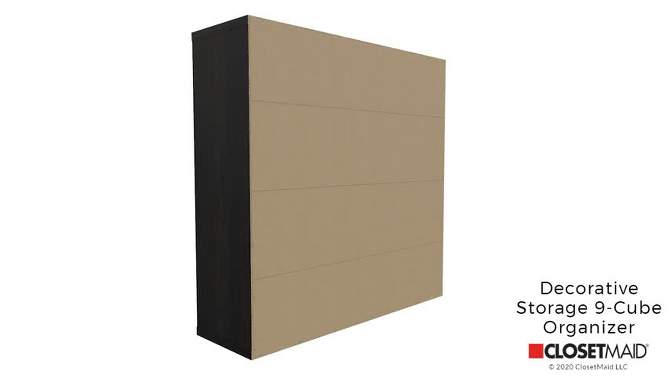 ClosetMaid 9 Cube Storage Bookshelf Organizer Home or Office Versatile Shelving Unit with Back Panels for Decor Items, Black Walnut, 2 of 8, play video