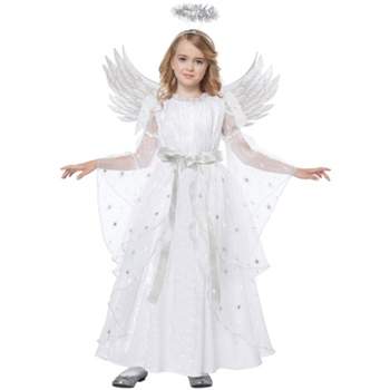Skeleteen Girls Angel Costume With Halo - Size Small : Target