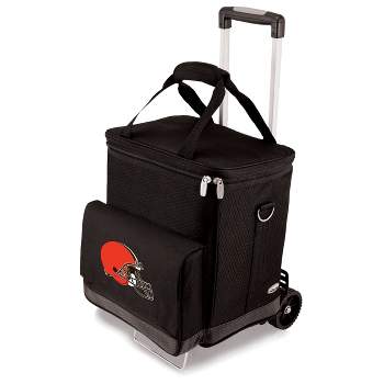 NFL Cleveland Browns Cellar Six Bottle Wine Carrier and Cooler Tote with Trolley