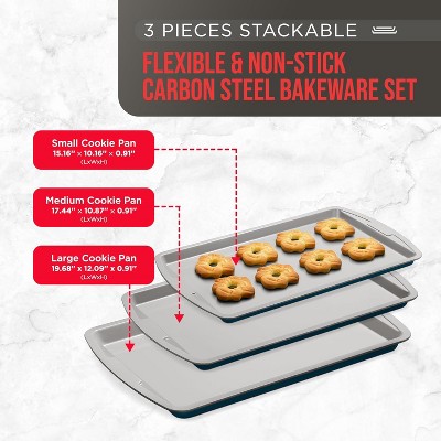 Bakken 3-Piece Non-Stick Carbon Steel Cookie Sheet Set