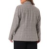 Agnes Orinda Women's Plus Size Business Casual Outfits Lapel Notch Trendy Formal Plaid Office Blazers - 4 of 4