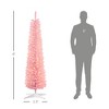 6' Prelit Christmas Trees, Pencil Artificial Christmas Tree with Colorful Surface Branches, Colorful LED Lights - 3 of 4