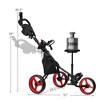 Costway Folding 3 Wheels Golf Push Cart W/Seat Scoreboard Adjustable Handle Red\Blue\Grey\Green - 3 of 4