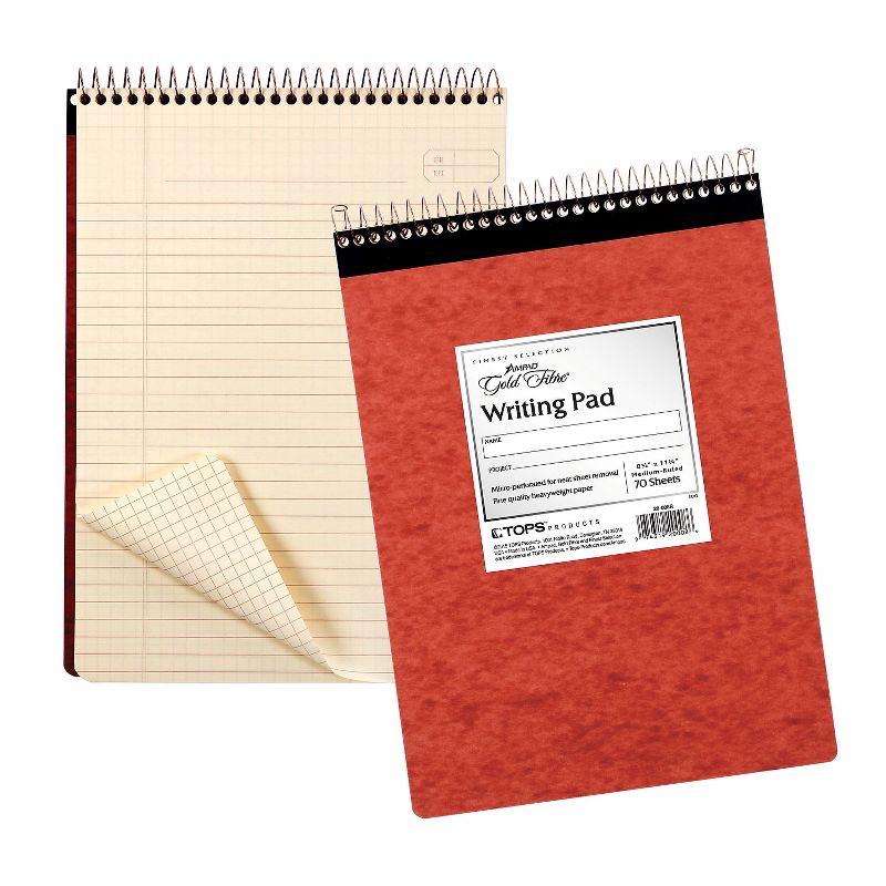 Ampad Gold Fibre Retro Wirebound Writing Pad Legal 8 1/2 x 11 3/4 Ivory 70 Sheets 20008R, 3 of 5