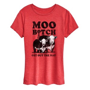 Women's - Instant Message - Moo Bitch Short Sleeve Graphic T-Shirt - 1 of 4