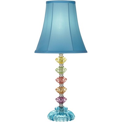 blue glass bedside lamps