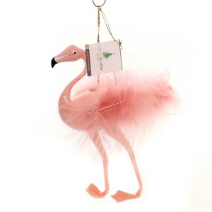 De Carlini Italian Ornaments 7.0 Inch Pink Flamingo Christmas Tree Ornament , Italian Whimsical Bird (1PC) - 1 of 4
