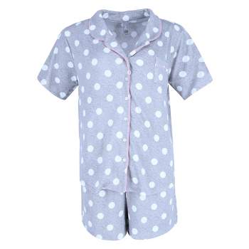 PJ Couture Women's Plus Size Polka Dot Pajama Short Set