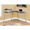 Vynxaria Modern L-Shaped Corner Computer Desk Brown Laminate Grey Metal Frame for Home Office Laptop Work - 3 of 4