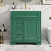 TUYOHW Bathroom Vanity with Top Sink, Modern Bathroom Storage Cabinet with 2 Drawers and a Tip-out Drawer, Single Sink Bathroom Vanity - 4 of 4