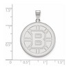 Black Bow Jewelry 14k White Gold Boston Bruins NHL Extra Large Pendant - 2 of 3