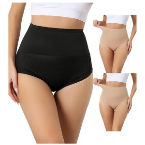 INSPIRE CHIC Women's High-Waisted Light Breathable Control Panties 3 Packs - 1 of 4
