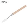 Unique Bargains Stainless Steel Wood Handle Flexible Polished Painting Mixing Scrapers 2 Pcs - 3 of 4
