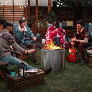 27" Smokeless Fire Pit with Adjustable Airflow, 304 Stainless Steel Wood-Burning Firepit, 360° Heat & Secondary Burn Technology, Outdoor Fire Bowl - 1 of 4