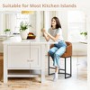 Arceso 3pcs Counter Height Bar Stools, Modern Counter Stools Upholstered Barstools, with Curved Backrest and Arms, Yellowish Brown - 3 of 4