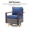 Buenhomino Outdoor Furniture with Fire Pit -Patio Table and Chairs Set of 4 Swivel Patio Chairs for Deck Porch Garden Poolside Backyard - 3 of 4