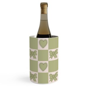 Doodle By Meg Green Bow Checkered Print Wine Chiller - 1 of 2