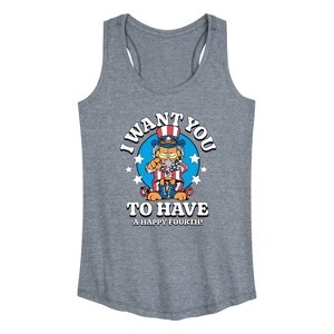 Women's - Garfield - Want You To Have A Happy Fourth Graphic Racerback Tank - 1 of 4