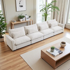 157.5" Corduroy Cloud Modular Sectional Sofa with Deep Seat - 1 of 4