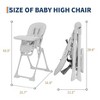 Baby High Chair, Foldable Feeding Chairs for Babies and Toddlers, Adjustable Height/Backrest/Footrest, Removable Tray, Fast Folding - 2 of 4