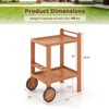 Costway 2-Tier Acacia Rolling Kitchen Trolley Cart Dining Serving Cart Outdoor w/ Wheels - 3 of 4