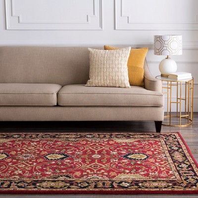 Hardisty 6' Square Tufted Burgundy Wool Area Rug