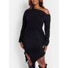 Rebdolls Women's Emery Asymmetrical Hem Bodycon Mini Dress - Black - 5X - 4 of 4