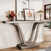 Gulches Farmhouse 55" Console Sofa Hallway Table, Wood, U-Shaped Legs, Light Grey - 3 of 4