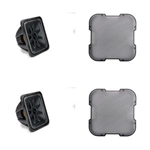 Kicker (2) L7S154 L7S 15" Subwoofer, Dual Voice Coil, 4-Ohm & 52GL715 Grill Bundle - 1 of 4