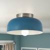 Modern Blue Dome Flush Mount Ceiling Light, Minimalist Metal Fixture for Bedroom, Kitchen, Hallway, Kids Room - 2 of 4