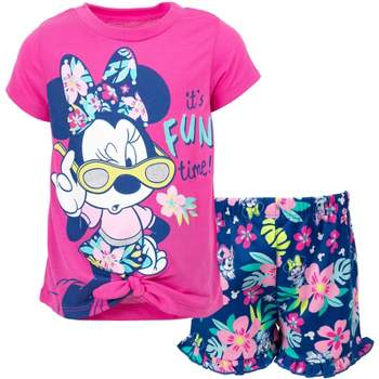Disney Minnie Mouse Toddler Girls Tank Top And Dolphin Active Shorts Red 2t  : Target