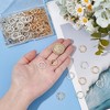 200PCS 17mm Hammered Hoop Charms, 2-Color Alloy Round Linking Rings for DIY Jewelry Making - 3 of 4