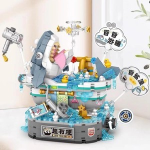 INFURNIC 3D Puzzles Shark Bathing DIY Building Set 769 PCS Fun Creative Toy Kit Perfect Gift for Kids and Adults, Multicolored, 7.8"*5.85"*3.12" - 1 of 4