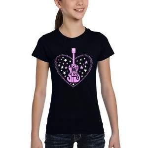 LA Pop Art It's A Love Story - Girl's Word Art T-Shirt - 1 of 4