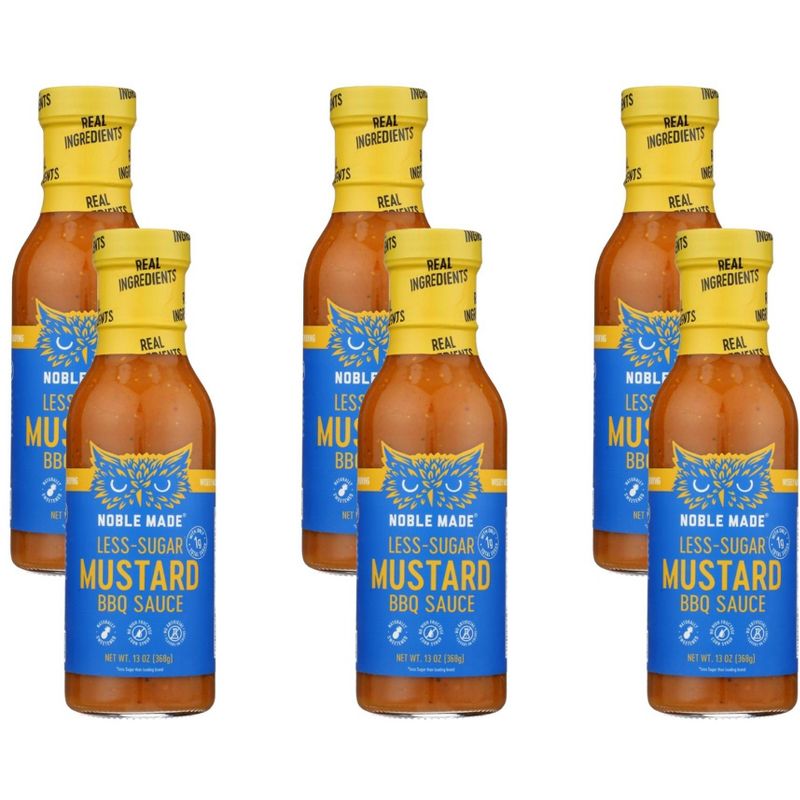 Noble Made By The New Primal Less-Sugar Mustard BBQ Sauce - Case of 6/13 oz, 1 of 7