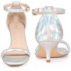 BLISSFUL STEP Women's Square Toe Ankle Strap Kitten Heel Sandals - 2 of 3
