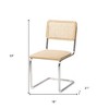 HomeRoots Set of Two Natural and Silver Steel Open Back Dining Side Chairs - 3 of 4