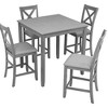 FONTOI Modern Wooden Square Counter Height Dining Table for Stylish Small Home Kitchens and Contemporary Dining Spaces, Gray, 34.5"*34.5"*36" - 4 of 4