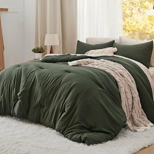 Bedsure Comforter Set – Soft & Warm Imitation Washed Cotton Bedding for All Seasons - 1 of 4