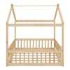 CAVINAS Twin Size Bed Frame, Wood Bed House Bed Frame with Fence, House-Shaped Floor Bed for Kids, Teens, Girls, Boys, Floor Platform Bed - 2 of 4