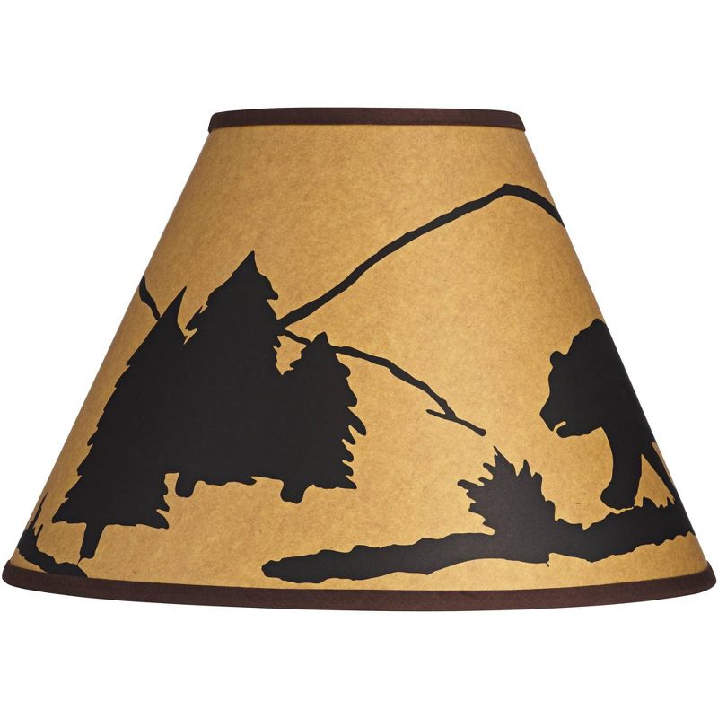 Springcrest Set of 2 Empire Print Lamp Shades Black Brown Medium 6" Top x 14" Bottom x 10.75" High Spider Harp and Finial Fitting, 3 of 9